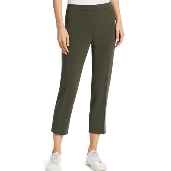 THEORY Crepe Basic Pull-On Cropped Pants NWOT - Picture 1 of 13